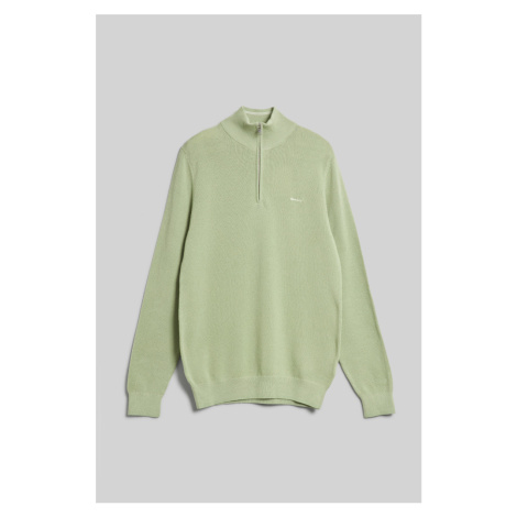 SVETR GANT COTTON PIQUE HALFZIP zelená