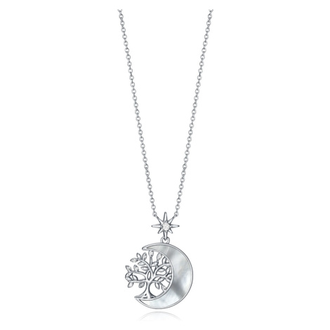 Viceroy Stylový stříbrný náhrdelník s měsícem a stromem života Trend 13002C000-90