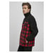 Pánská bunda // Urban classics Patterned Polar Fleece Track Jacket black/redcheck