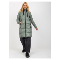 Khaki dámská zimní bunda s kapucí SUBLEVEL