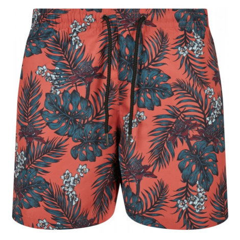 Pánské koupací šortky Urban Classics Pattern Swim Shorts - dark tropical aop