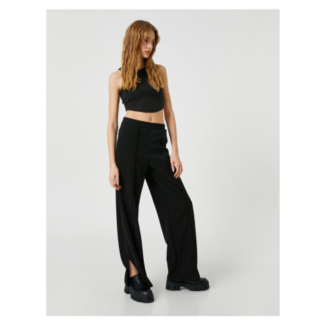 Koton Ribbed Trousers with Elastic Waist