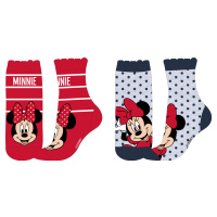 Minnie - licence Dívčí ponožky - Minnie Mouse 52349870, červená/ šedá puntík Barva: Mix barev