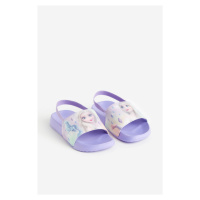 H & M - Koupací pantofle's potiskem - fialová