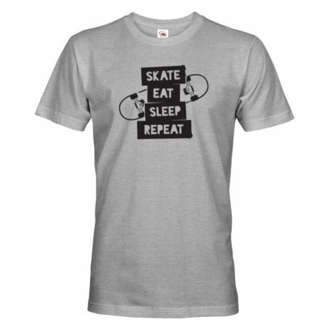 Pánske tričko Skate-eat-sleep-repeat - triko se skejtem BezvaTriko