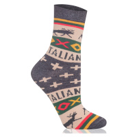 Dámské ponožky Italian Fashion S161D Asama - dlouhé Tmavě šedá-zelená