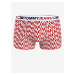Červeno-bílé pánské vzorované boxerky Tommy Jeans