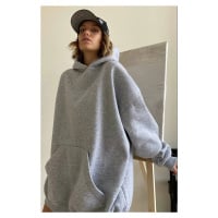 Madmext Grimelange Hooded Sharding Oversized Sweatshirt