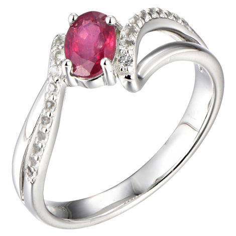 Brilio Silver Stříbrný prsten s rubínem Precious Stone SR09000C