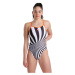 Dámské plavky arena crazy swimsuit booster back black/mango/multi