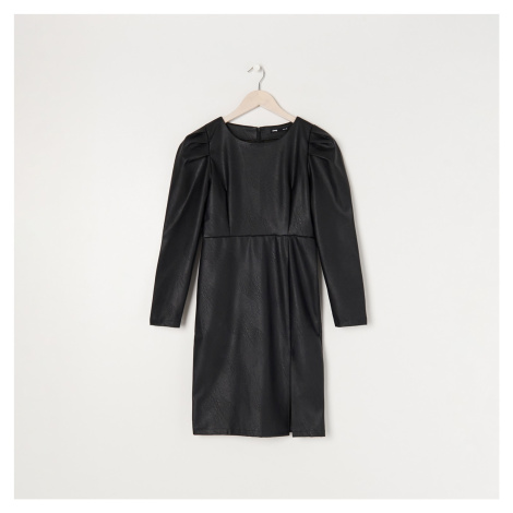 Sinsay - Koženkové šaty - Černý