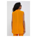 Košile Sisley dámská, oranžová barva, relaxed, s klasickým límcem
