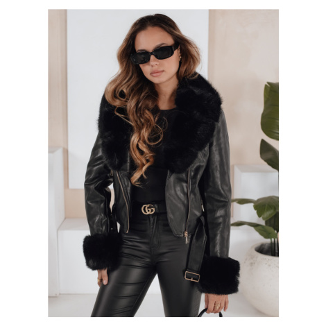 Dámská zimní kožená bunda s kožíškem TY5211 DStreet
