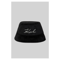 Klobouk karl lagerfeld k/signature velvet buckethat černá