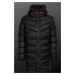 D1fference Men's Hooded Water And Windproof Black Fiber-Filled Long Winter Coat Parka Coat