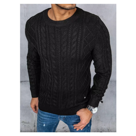 Černý pletený svetr Černá BASIC