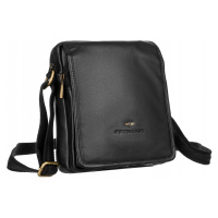 Pánská kožená taška přes rameno Peterson PTN-5031-NDM černá
