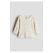 H & M - Top z žebrovaného žerzeje - béžová