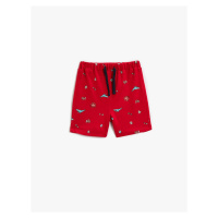 Koton Baby Boy Printed Shorts with Elastic Waist Above the Knee