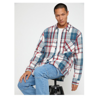 Koton Plaid Lumberjack Shirt Classic Collar Pocket Detailed Long Sleeve