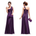 luxusní fialové dlouhé společenské šaty na jedno rameno