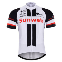 BONAVELO Cyklistický dres s krátkým rukávem - SUNWEB 2017 - bílá/černá
