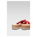Pantofle Lasocki S425 Přírodní kůže (useň) - Lícová