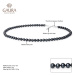 Gaura Pearls Perlový náhrdelník Leola - černá sladkovodní perla, stříbro 925/1000 FORB555-C 40 c
