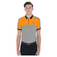 Triko Polo Training Bicolor EQUESTRO, pánské, grey/orange