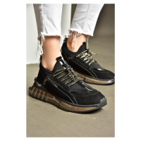 Fox Shoes R820201002 Black Suede Stone Detailed Sneakers Sneakers