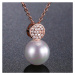 Victoria Filippi Náhrdelník Swarovski Elements s perlou Gioaccino NH0246 Bílá/čirá 40 cm + 5 cm 