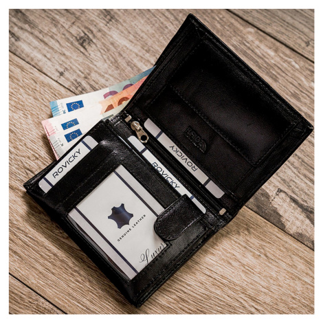 Pánská kožená peněženka Rovicky R-RM-10-GCL černá