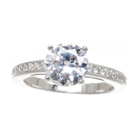 Stříbrný prsten se zirkony 61489F Silver style