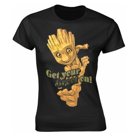 Strážci Galaxie tričko, Groot Dance Black, dámské PLASTIC HEAD