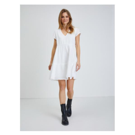 Bílé basic šaty Orsay