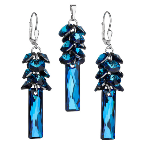 Evolution Group Sada šperků s krystaly Swarovski náušnice a přívěsek modrý hrozen 39124.5