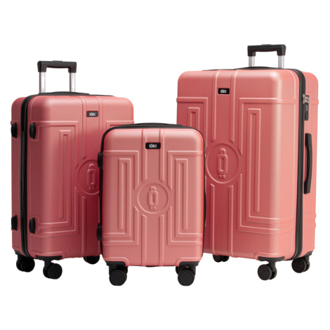 ROWEX set cestovních kufrů 3ks ABS Casolver Barva: Rosegold
