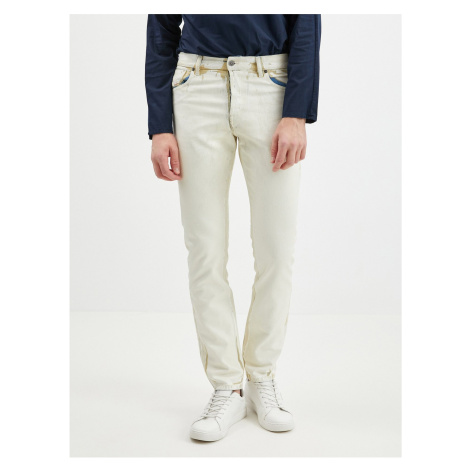 Bílé pánské slim fit džíny s ozdobným detailem Diesel