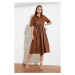 Trendyol Brown Leather Looking Dress