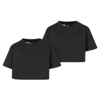 Dívčí krátké triko Short Kimono Tee - 2 Pack černá+černá