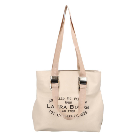 Velká volnočasová dámská koženková taška L.B sporty,  béžová Laura Biaggi