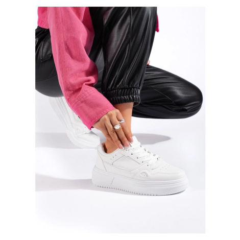 Exkluzívní bílé tenisky dámské na platformě