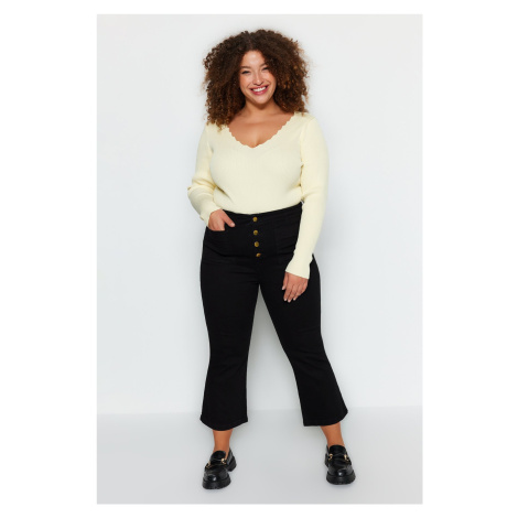 Džíny Trendyol Curve Black Culotte Fit