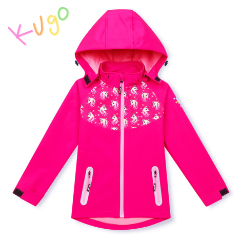 Dívčí softshellová bunda KUGO HK3121, růžová Barva: Růžová