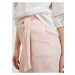 Světle růžové dámské kalhoty s příměsí lnu ORSAY