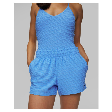 Dámské Modré Koupací šortky Nike Swim Cover-ups Nike Swoosh Link Terry Short