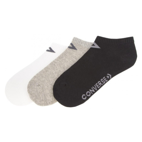 Ponožky Converse 3PP Basic Women low cut, flat knit - Low cut bílá/šedá Mid šedá mel černá/gr