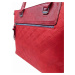 Červená kabelka s kosočtvercovým vzorem