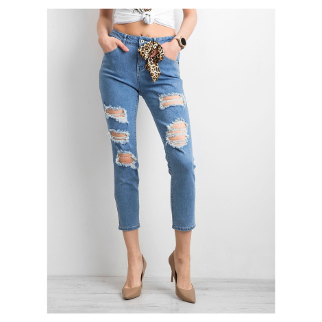 Dámské džínové kalhoty s dírami - modré Factory Price