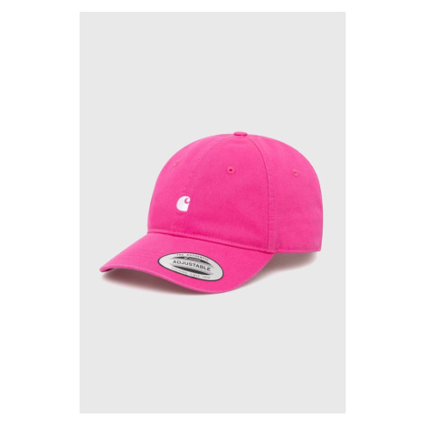 Bavlněná baseballová čepice Carhartt WIP Madison Logo Cap růžová barva, s aplikací, I023750.25JX